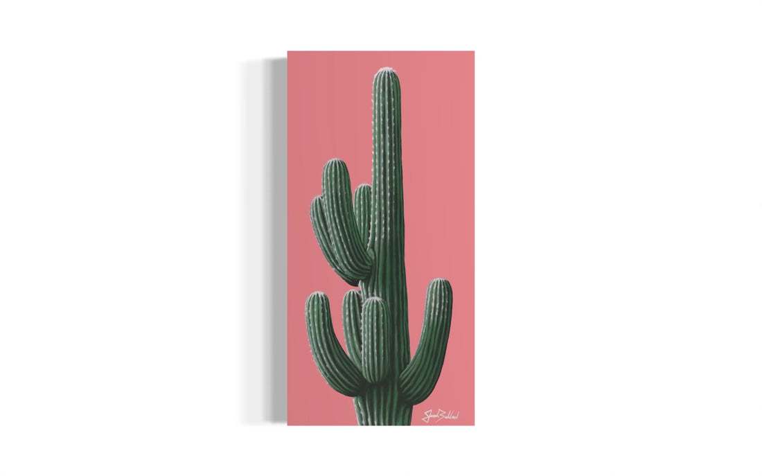Green Saguaro Canvas Print
