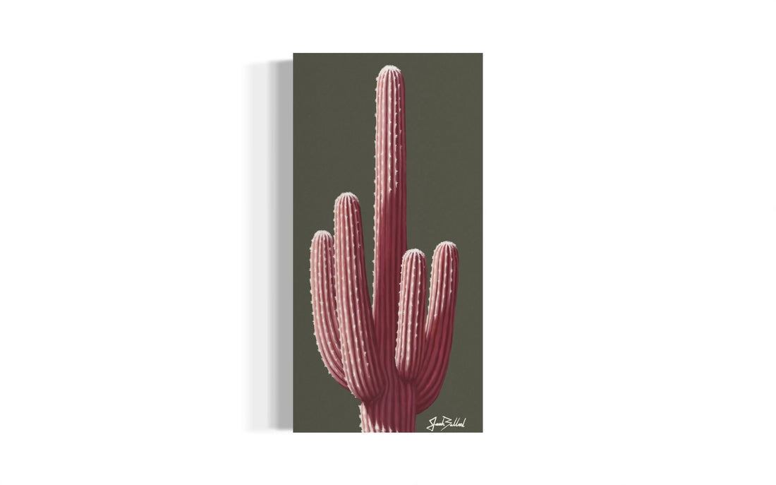 Pink Saguaro III pink cactus canvas print by Jonah Ballard – contemporary desert artwork