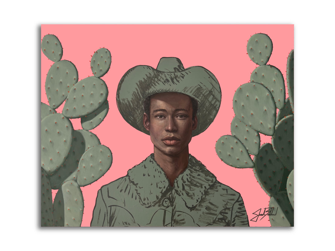 Muted desert tones in modern western portrait – Texas Kid print