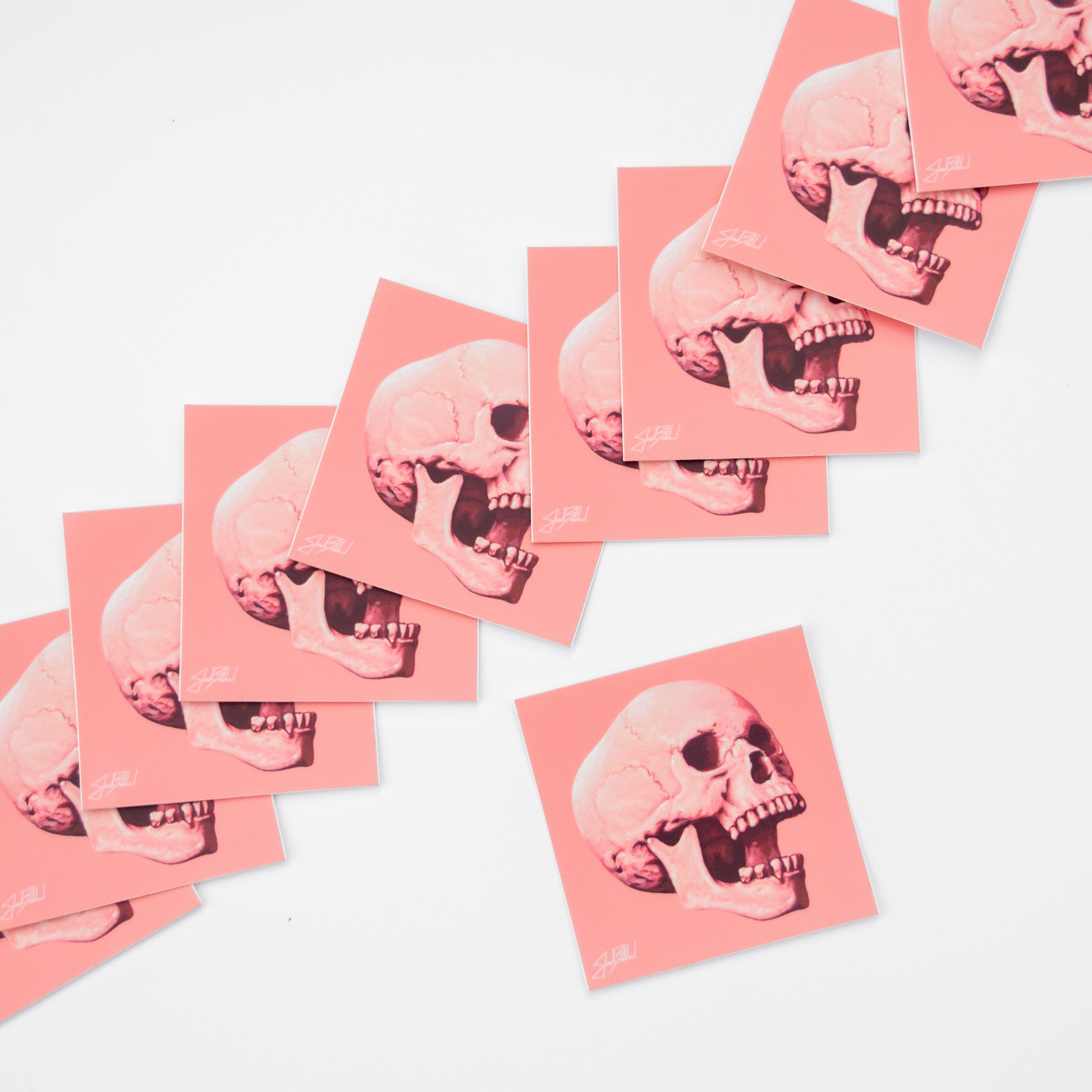 Strawberry Skull Square Sticker