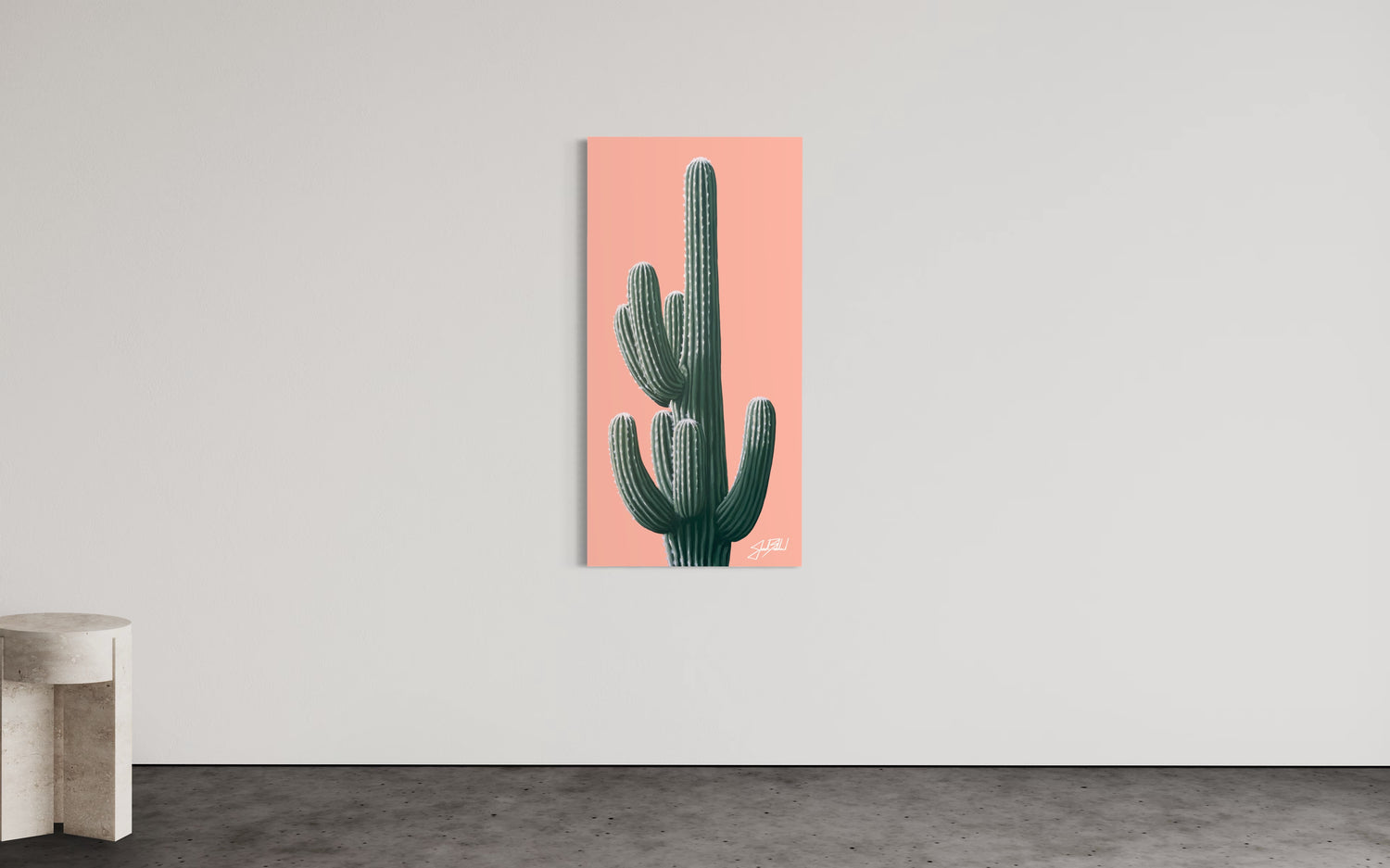 Green Saguaro Canvas Print