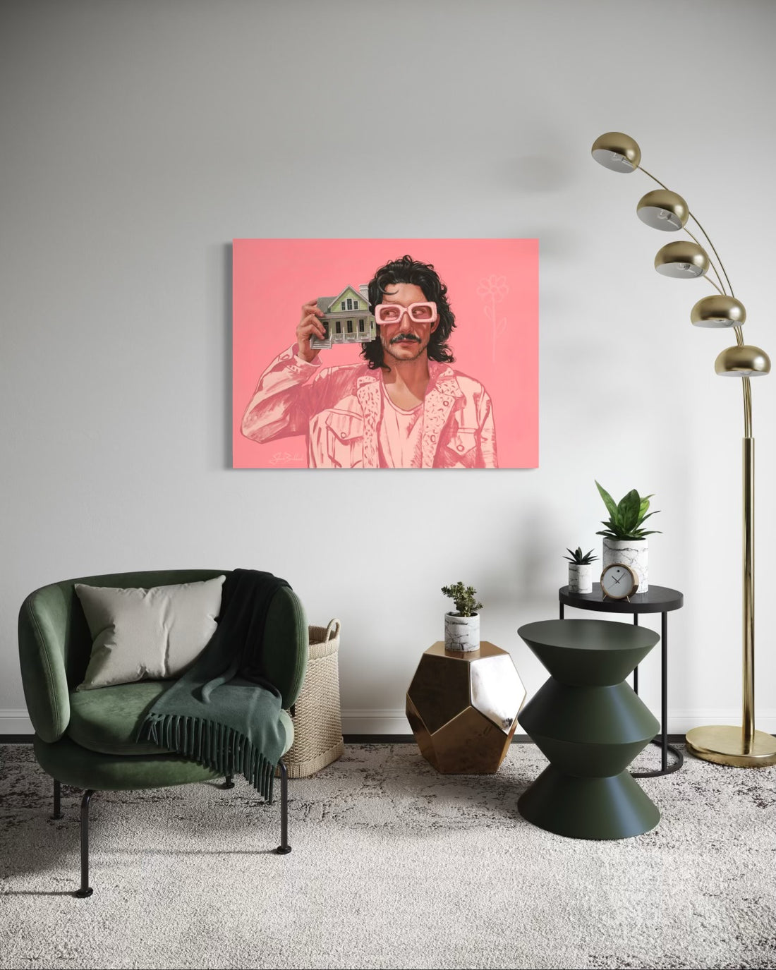 Acrylic painting of symbolic house – Jonah Ballard canvas art