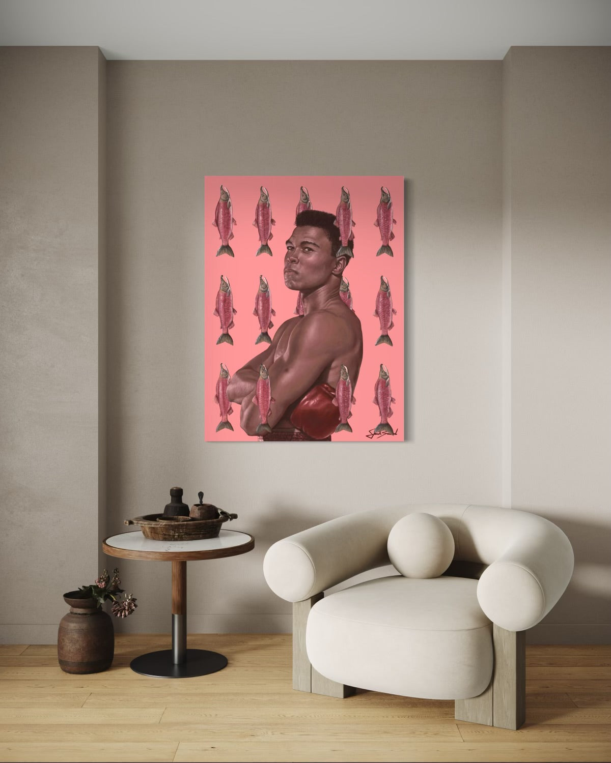 Muhammad Ali symbolic contemporary canvas print by Jonah Ballard – ready-to-hang wall art