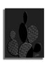 A charcoal gray prickly pear cactus paper print with a visible signature by Jonah Ballard