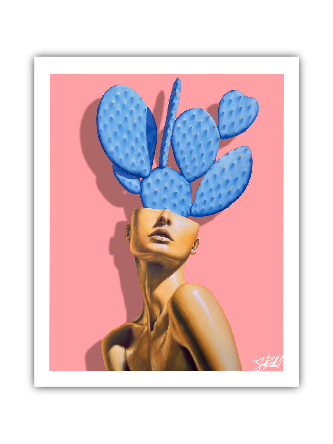 Pink Lady portrait print by Jonah Ballard – soft pink surreal wall art
