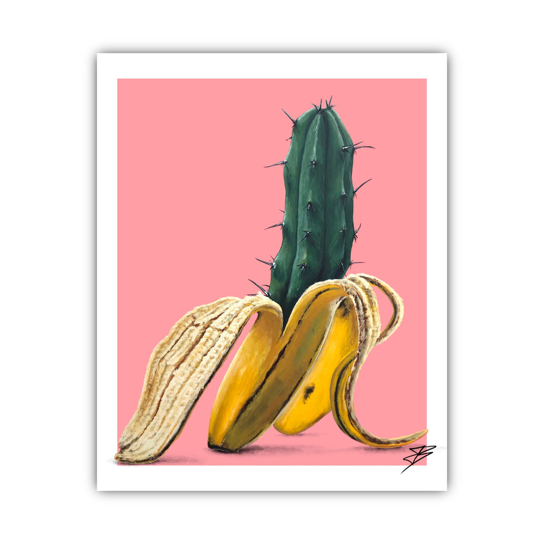 Cactus Banana surreal desert food art print by Jonah Ballard