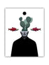 An artistic paper print featuring a man&
