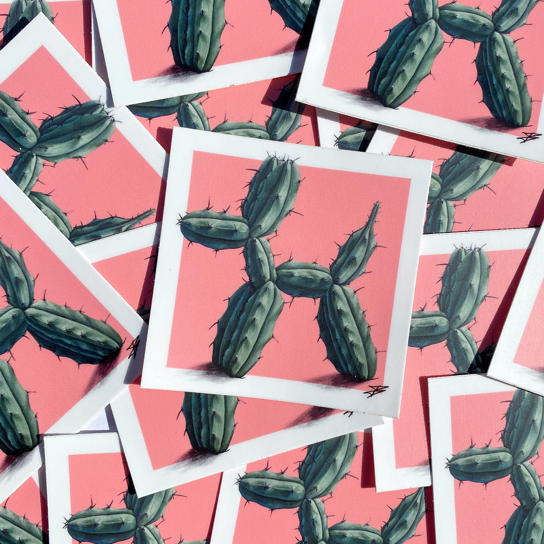 Cactus Balloon Dog Sticker