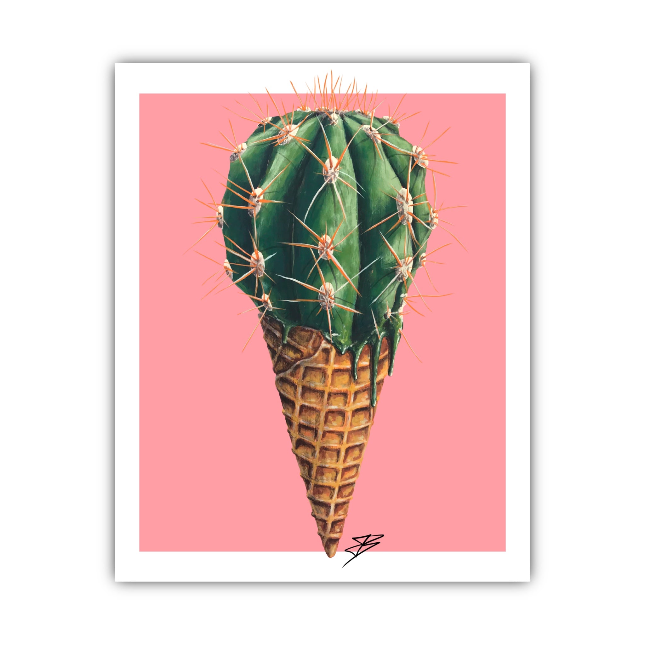 Cactus Cone surreal desert food art print by Jonah Ballard