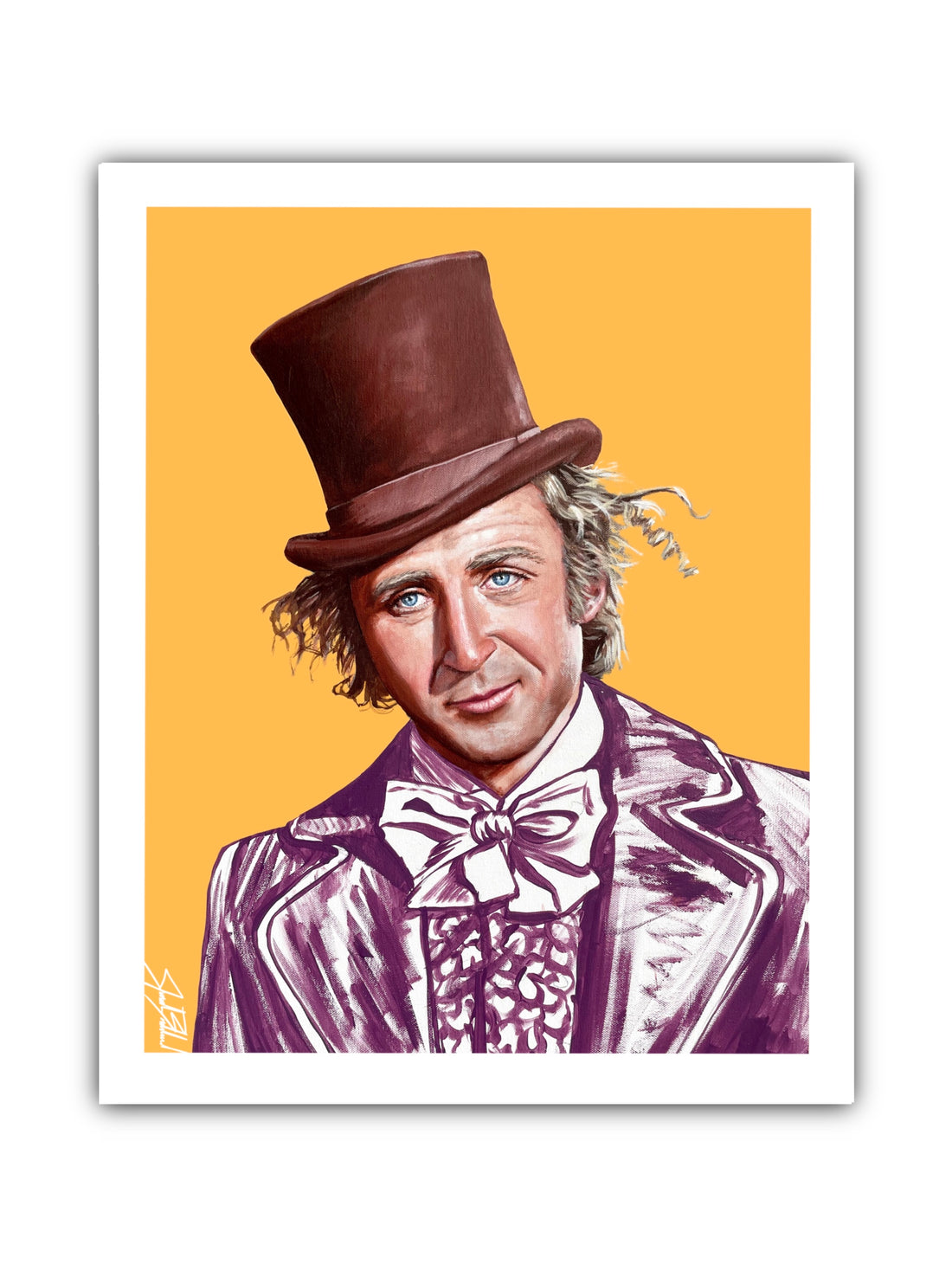 Acrylic portrait of Gene Wilder from his role in Willy Wonka, by Jonah Ballard.