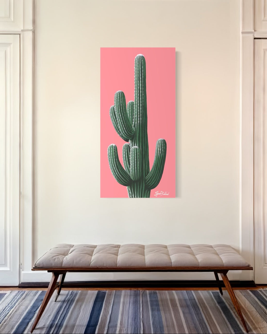 Green Saguaro Canvas Print