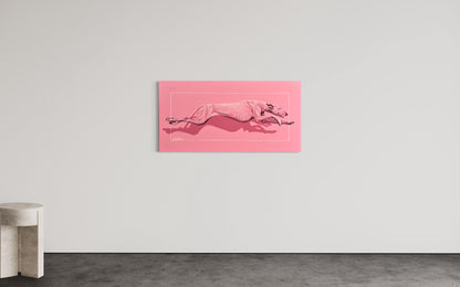 Strawberry Hound pink dog canvas print by Jonah Ballard – ready-to-hang wall art
