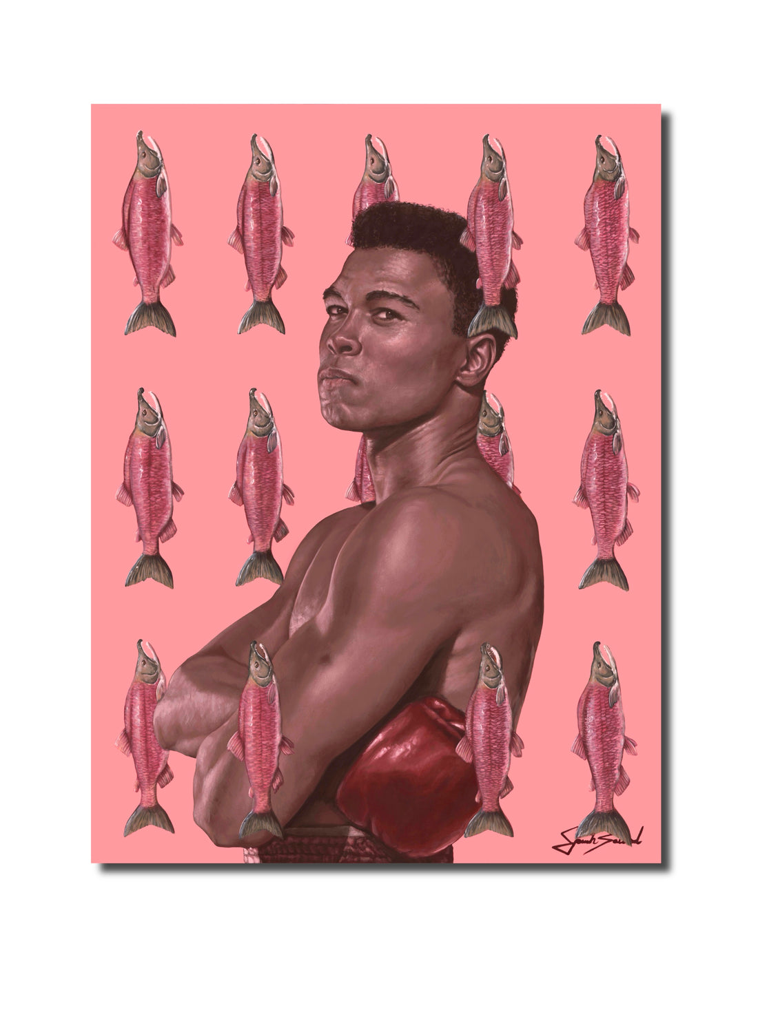 Muhammad Ali contemporary acrylic portrait art print by Jonah Ballard