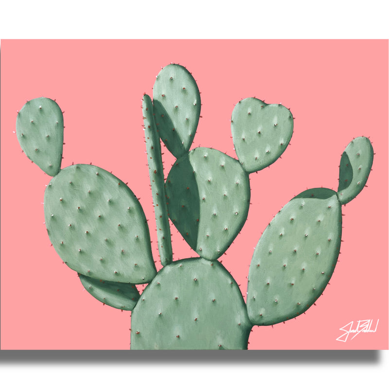 Green Prickly Pear Paper Print